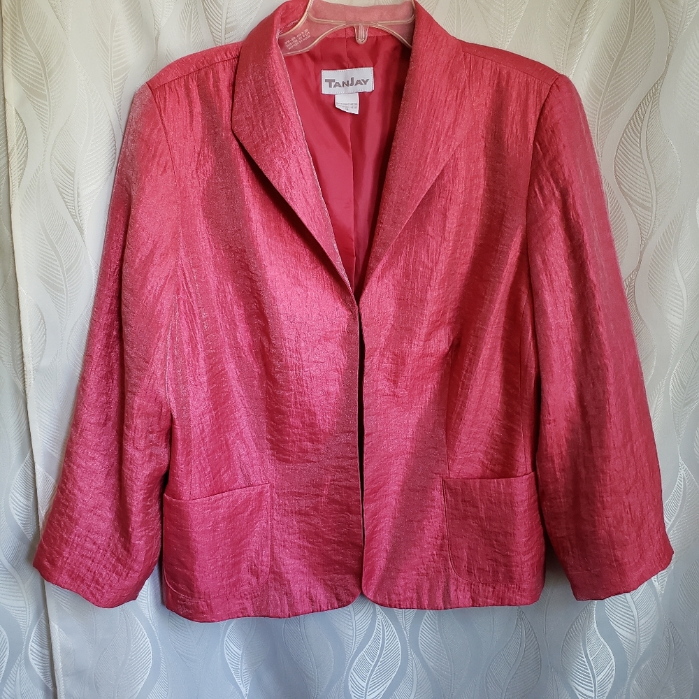 Metallic Pink Blazer with Shoulder Pads